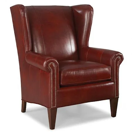 Traditional Wing Back Chair with Nail-Head Trim