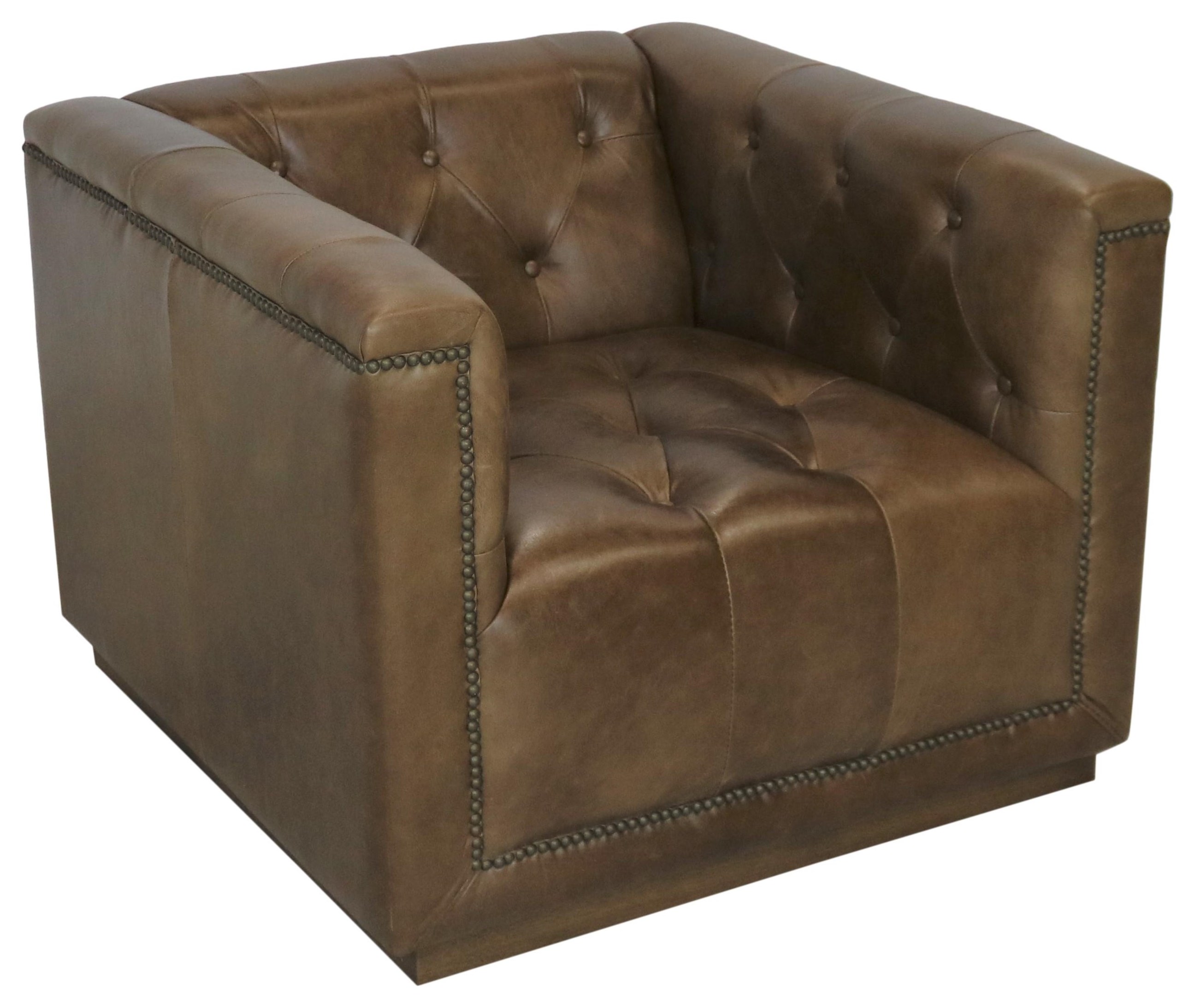 Italian leather swivel best sale chair