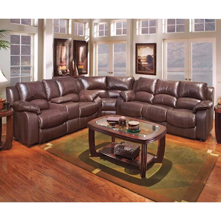 Leather Match 3 Piece Reclining Sectional