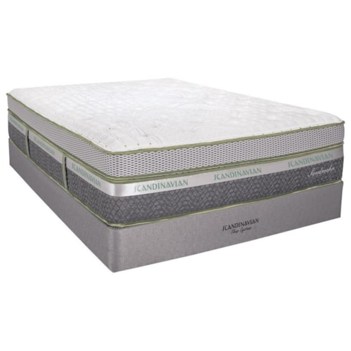 Full 16 1/2" Plush Box Top Memory Foam and Latex Mattress and 9" Scandinavian Foundation
