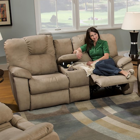 Double Reclining Loveseat with Console