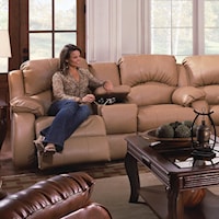 Comfy and Convenient Console Sofa with Reclining Chairs and Cup-Holders