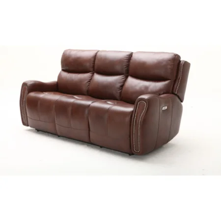 Transitional Power Headrest Reclining Sofa with USB Port