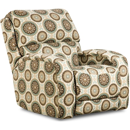 Casual Rocker Recliner with Updated Family Room Style