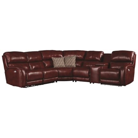 Casual Power Reclining Sofa with Console and Cup Holders