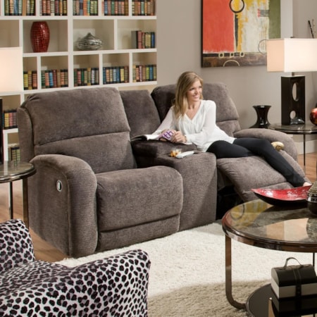 Casual Power Plus Console Loveseat with Cup Holders