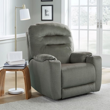 Casual Power Headrest Wallhugger Recliner with Dual Cup Holders and USB Port