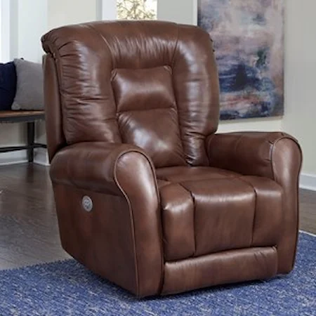 Casual Swivel Rocker Recliner with Pad-Over-Chaise Seating
