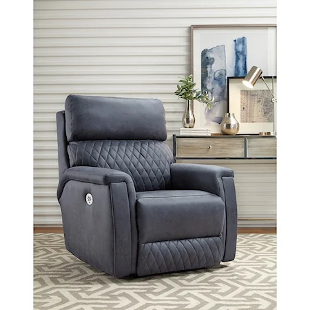 Contemporary Power Layflat Recliner with Wireless Power