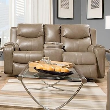 Reclining Sofa with Console &amp; Power Headrest