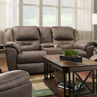 Double Reclining Console Sofa with Power Headrests