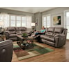 Southern Motion Pandora Double Rec. Console Sofa with Power Headrest