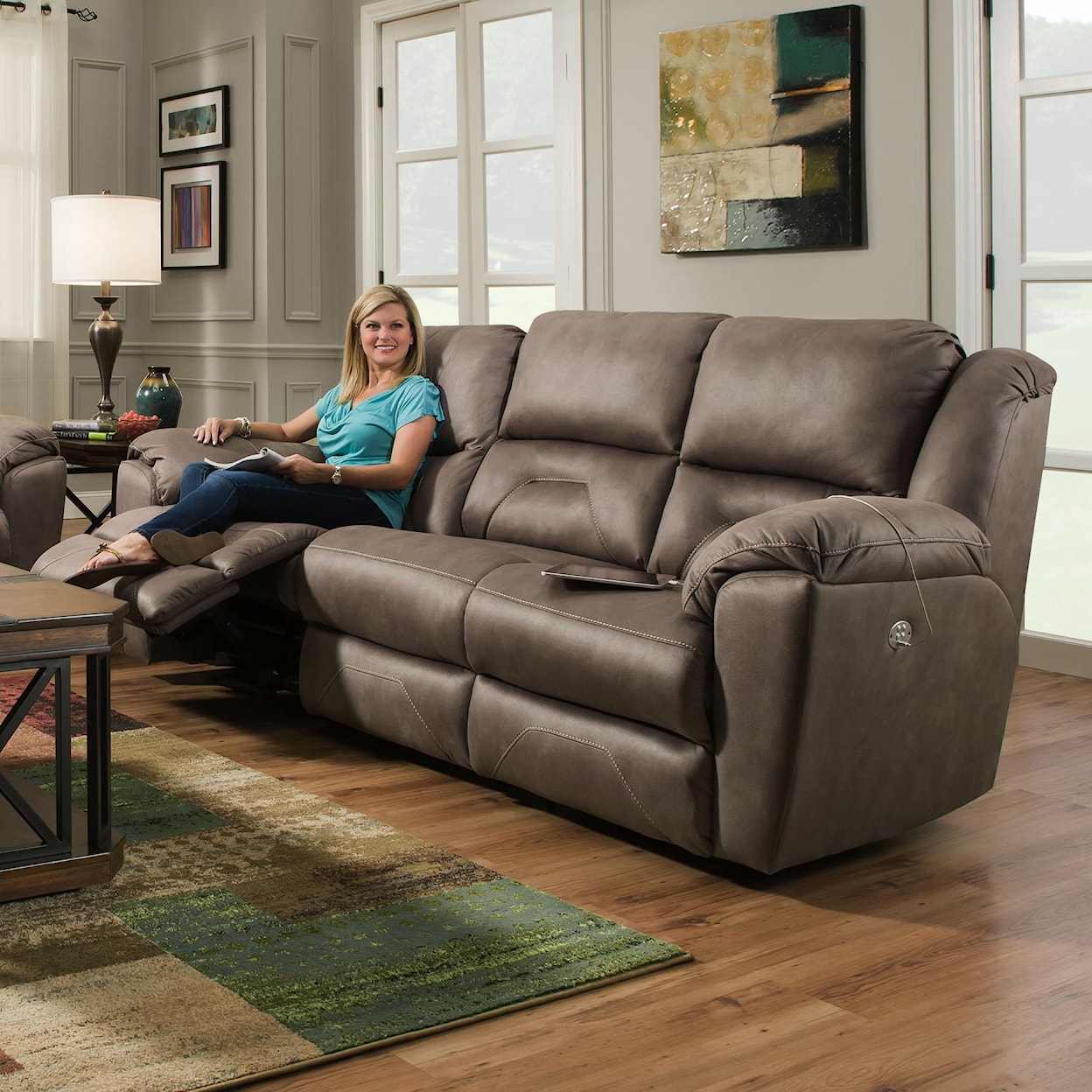 Southern Motion Pandora Reclining Sofa with Power Headrests