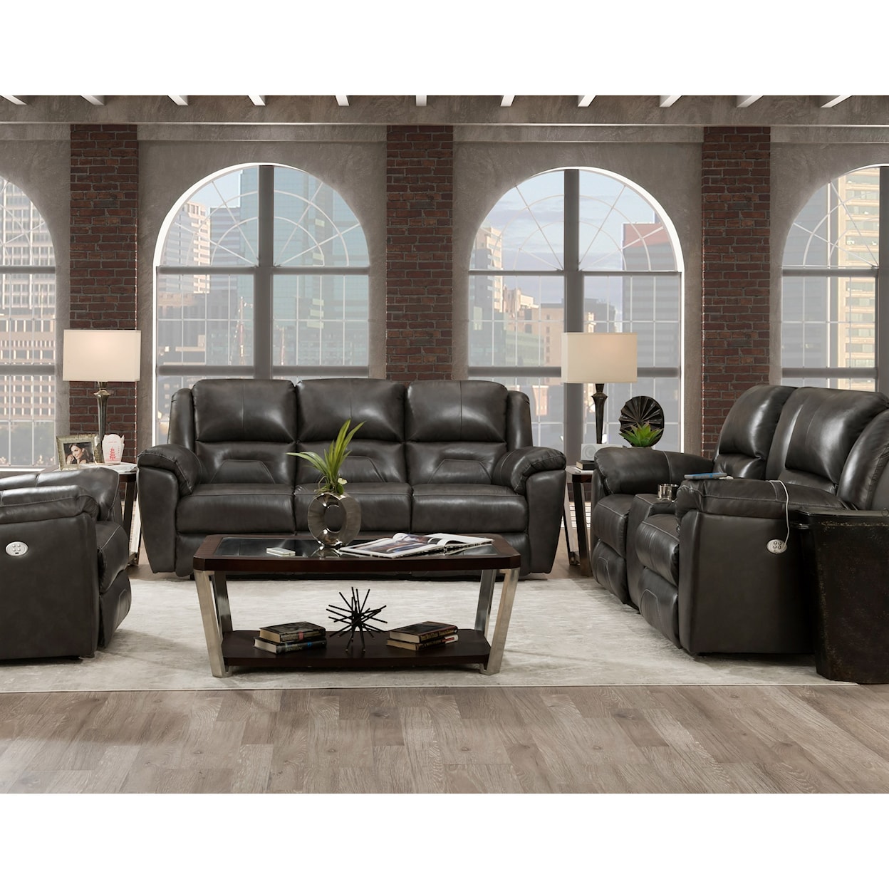 Design2Recline Pandora Reclining Sofa with Power Headrests