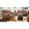 Design2Recline Pandora Double Recl. Console Sofa w/ Power Headrest