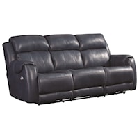 Casual Power Double Reclining Sofa with Power Headrests