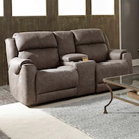 Casual Power Headrest Reclining Loveseat with Console