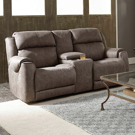 Casual Power Plus Reclining Loveseat with Console