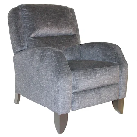 High Leg Recliner with Curved Arms
