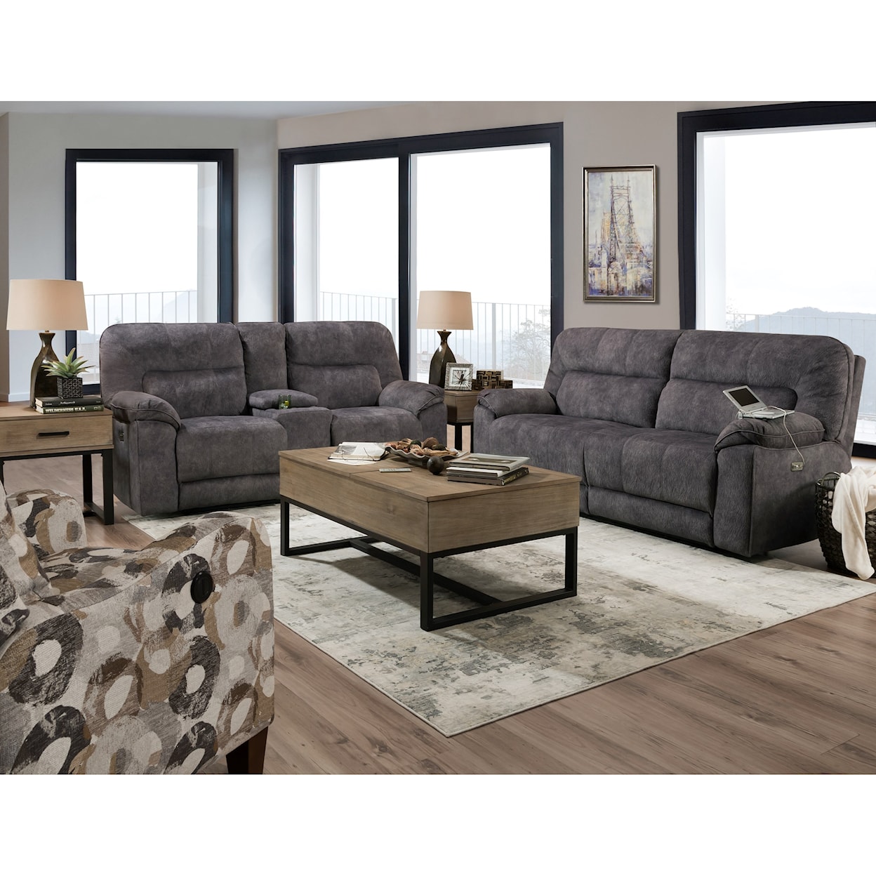 Design2Recline Top Gun Double Reclining Sofa