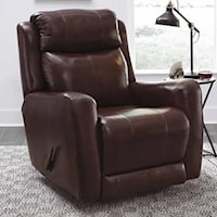 Transitional Rocker Recliner with Pad-Over-Chaise Seating