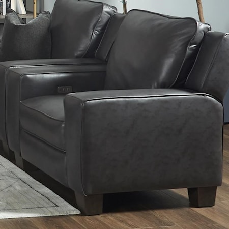 Transitional Power Headrest High Leg Recliner with USB Port