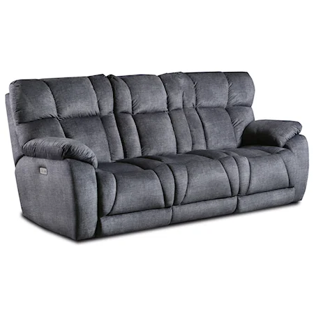 Casual Power Headrest Double Reclining Sofa w/ Dropdown Table