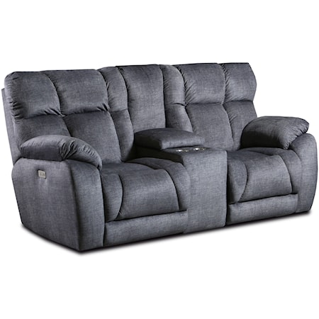 Casual Power Headrest Loveseat w/ Console And Next Level w/ Cupholders