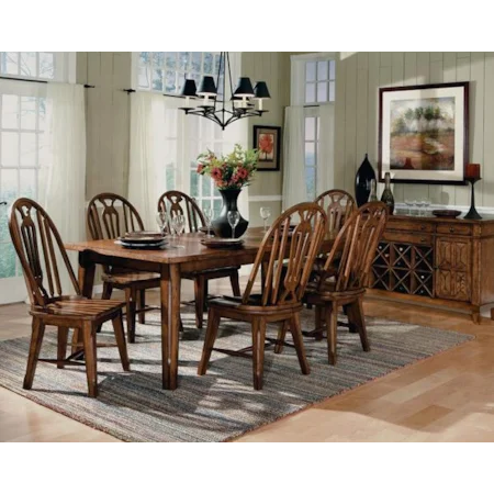 Rectangular Leaf Table and Windsor Side Chair Set