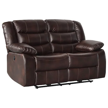 Casual Power Motion Loveseat with Faux Leather Look