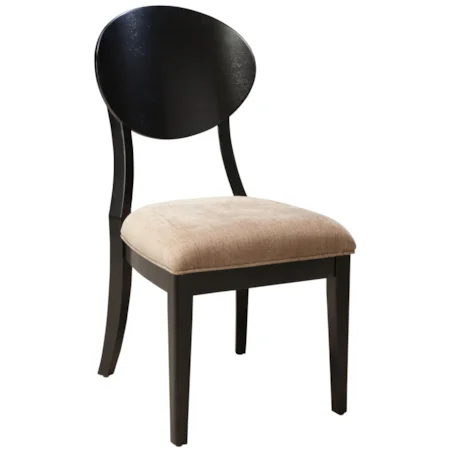 Side Chair with Taupe Upholstered Seats and Bentwood Oval Back