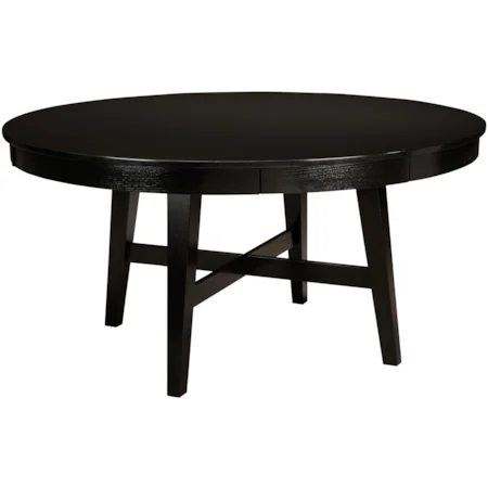 Round Dining Table with Keeping Drawers and X-Stretcher Base