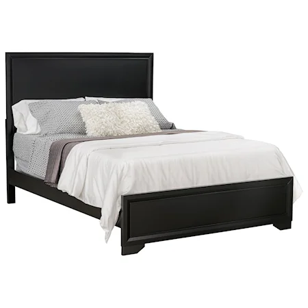 Contemporary King Panel Bed with Framed Panel Headboard