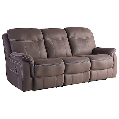 Taupe Faux Leather Reclining Sofa
