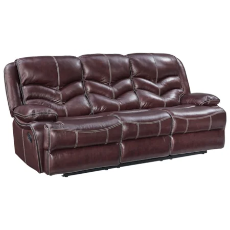 Power Reclining Sofa with Channeled Backrest