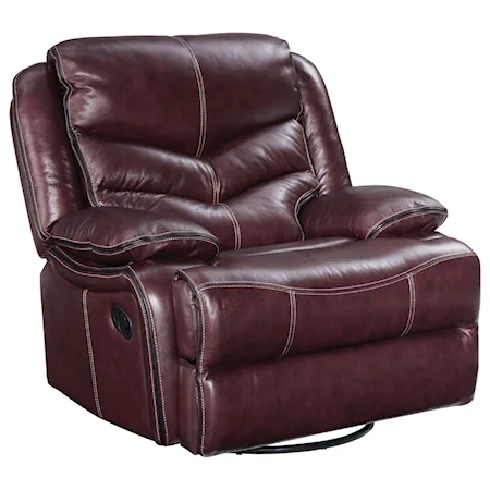 Swivel Recliner with Channeled Back