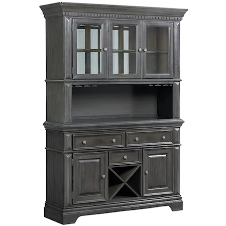 Traditionally Styled China Cabinet with Smooth Grey Finish