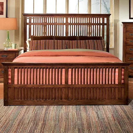 Queen Panel Bed with Vertical Slats