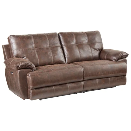 Tufted Reclining Sofa with Power and USB Charging Ports