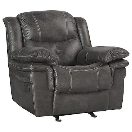 Glider Recliner with Pillow Arms