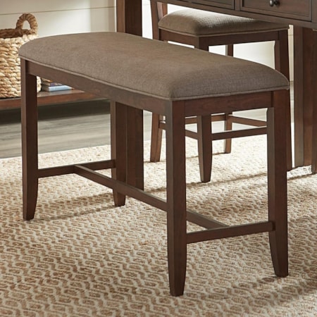 Casual Counter Height Dining Bench with Upholstered Seat