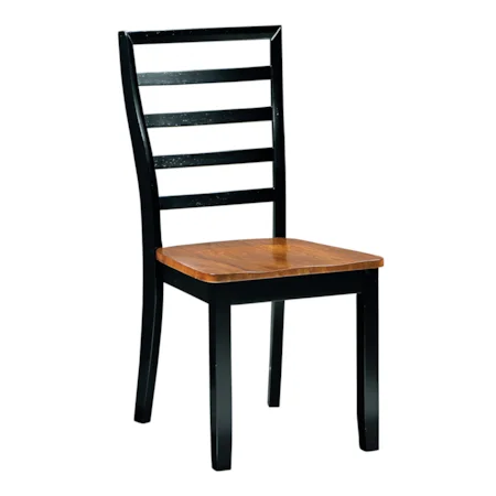 Ladderback Side Chair with Cherry Saddle Seat