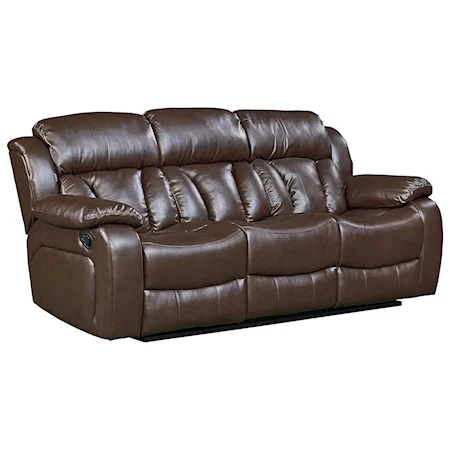 Reclining Sofa with Pillow Arms and Pub Back Headrests