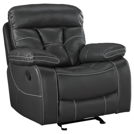 Traditional Glider Recliner with Pillow Arms