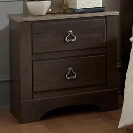 2-Drawer Nightstand with Two-Tone Finish