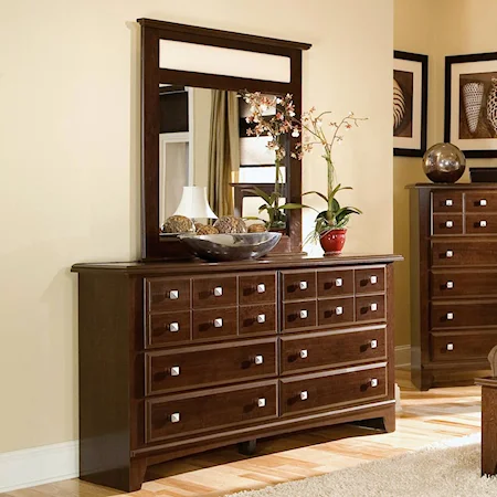 Dresser and Panel Mirror