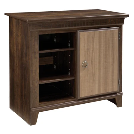 Single Door Media Chest with 2 Shelves and Two-Toned Finish