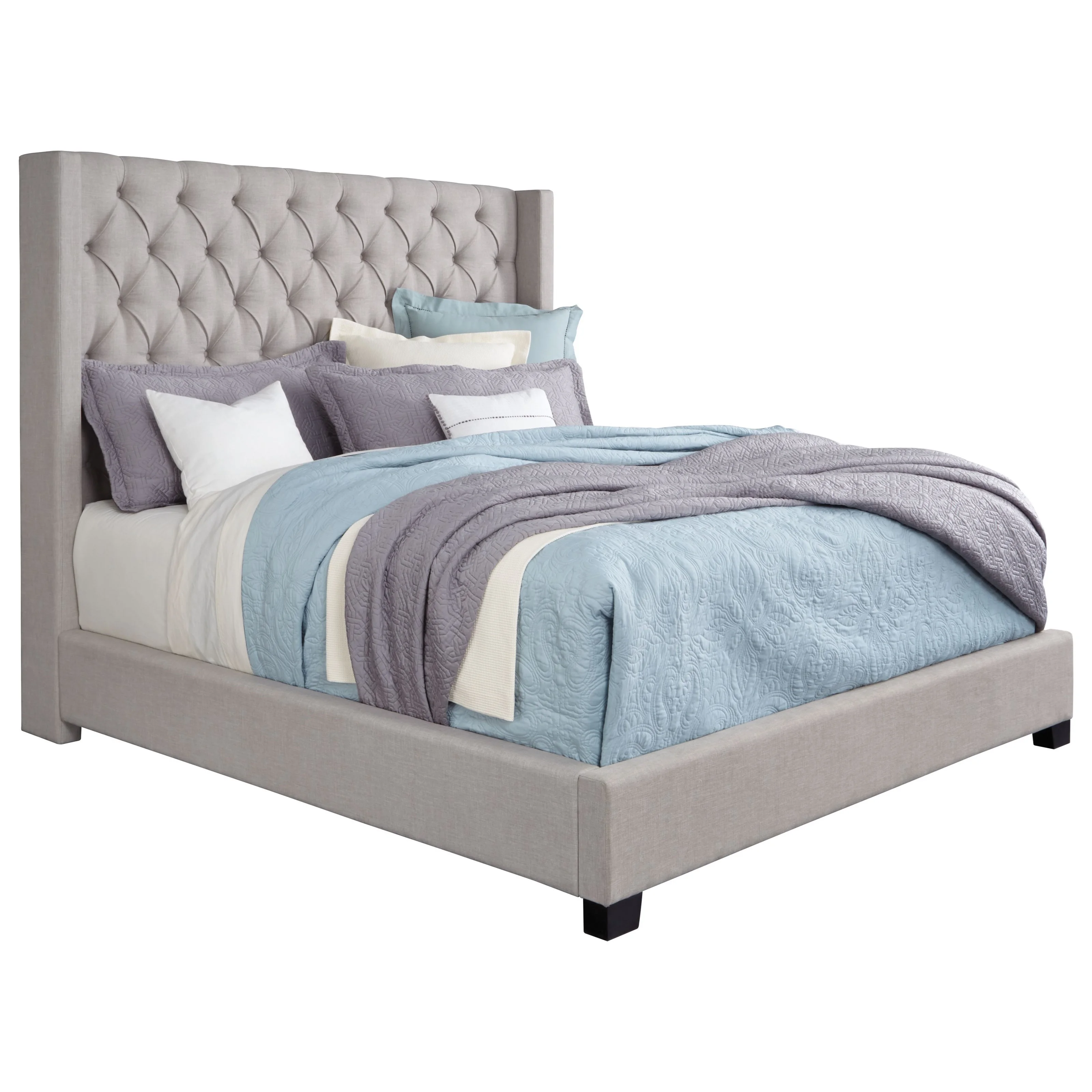 Standard Furniture Katy 10294271 Queen Upholstered Bed with Button