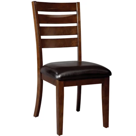 Slat Back Dining Side Chair with Padded Seats