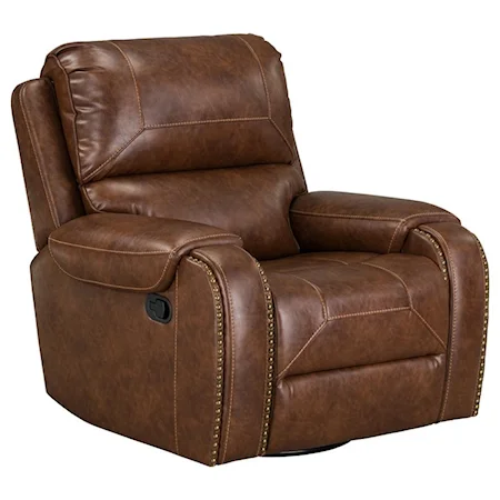 Casual Swivel Reclining Chair with Glider Base